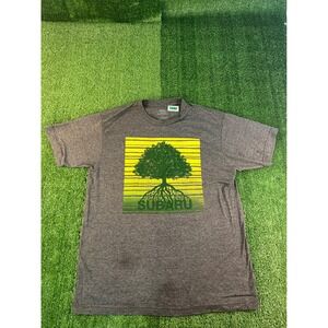 Subaru Mens T-Shirt Large Charcoal Heather Tree Graphic Short Sleeve Crew Neck